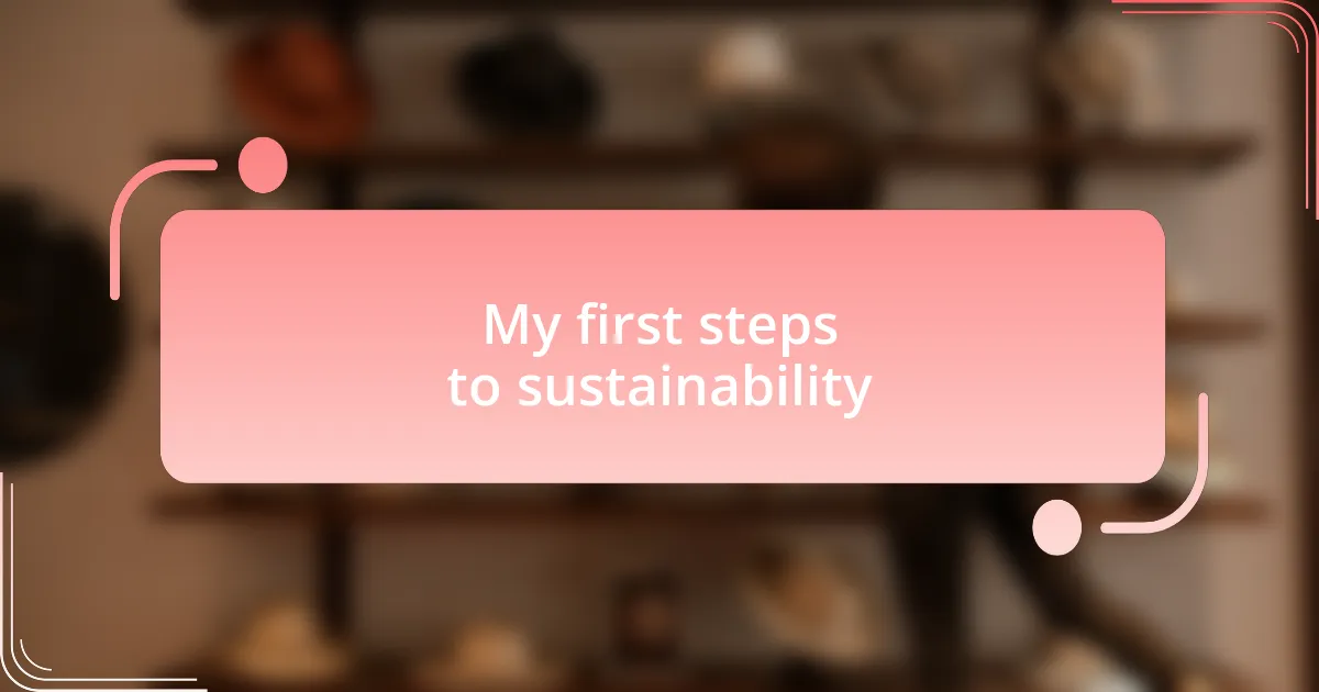 My first steps to sustainability